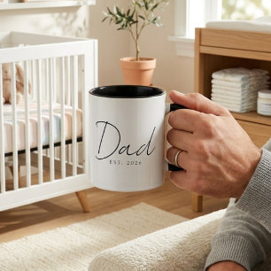 Taza Diseño de guión minimalista de familia año EST Pap