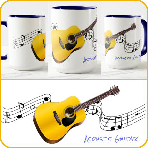Taza - Diseño de Guitarra Acústica - Varios Estilo