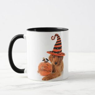 Taza Diseño de Halloween del golden retriever