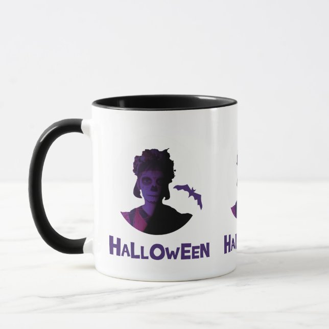 Taza Diseño de Halloween para Chicas mexicanos y murcié (Izquierda)