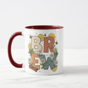 Taza Diseño de hierbas para preparar té retro