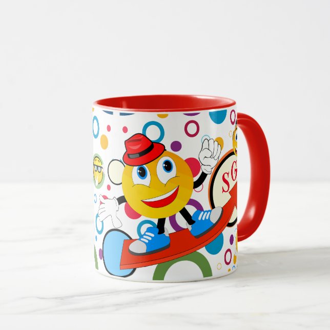 Taza Diseño de historietas coloridas personalizadas (Anverso derecho)