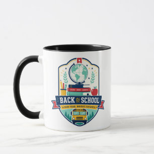 Taza Diseño de Insignia de Regreso a la Escuela