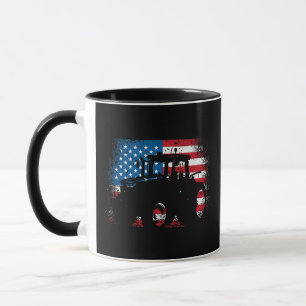 Taza Diseño de la bandera estadounidense de Tractor par