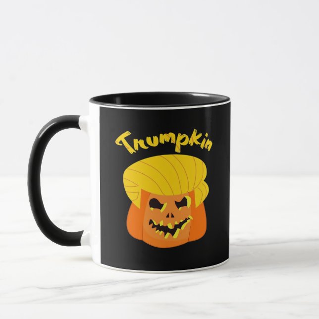 Taza Diseño de la calabaza de Trumpkin Halloween - Lema (Izquierda)