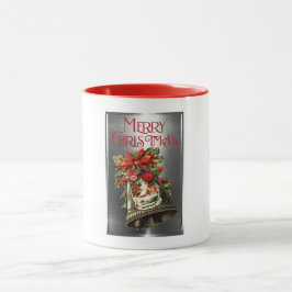 Taza Diseño de la Campana de Navidad Feliz Navidad Vint