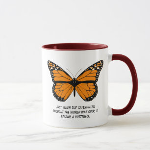 Taza Diseño de la mariposa con citas sobre vida