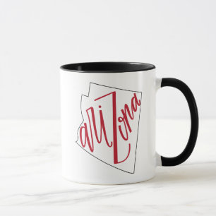 Taza Diseño de la tipografía del estado de Arizona el