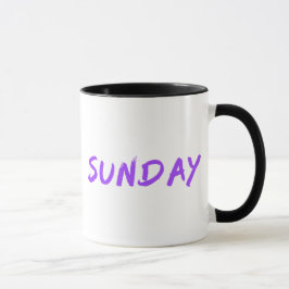 Taza Diseño de letras del domingo en púrpura