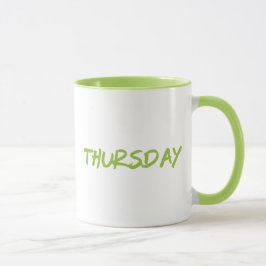 Taza Diseño de letras jueves en verde