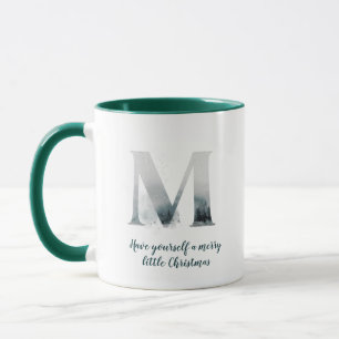 Taza Diseño de letras M alfabetas y Navidades de fotog