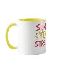 Diseño de letras rojas y amarillas "llama a tu fue