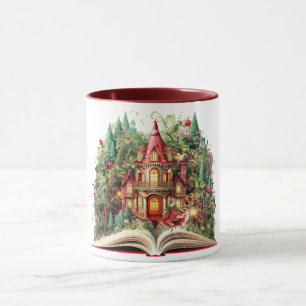 Taza Diseño de libro navideño festivo