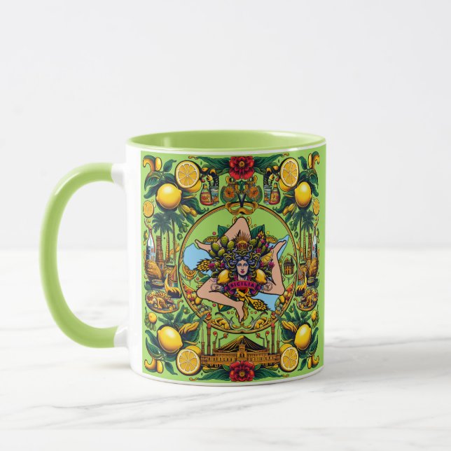 Taza Diseño de limones sicilianos Trinacria (Izquierda)