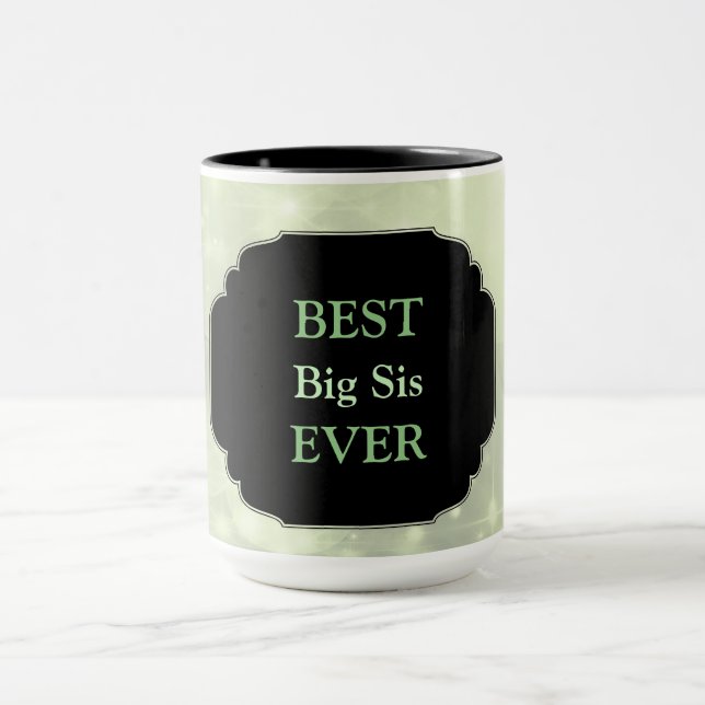 Taza Diseño de lujo "Best Big Sis Ever" rosa (Centro)