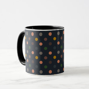 Taza Diseño de lunares de bosques tonos tierra oscura