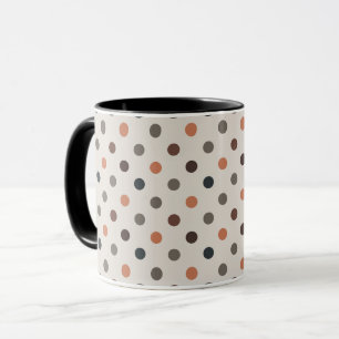 Taza Diseño de lunares de tonos terrosos claros de bosq