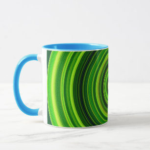 Taza Diseño de Mandala verde geométrica-64555
