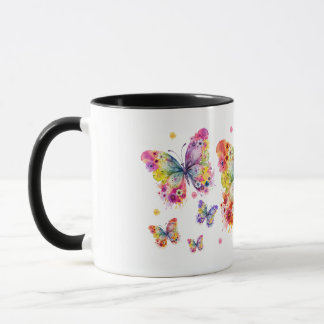 Taza Diseño de Mariposa Colorido