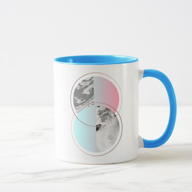 Taza Diseño de mármol geométrico de Scandi (Derecha)