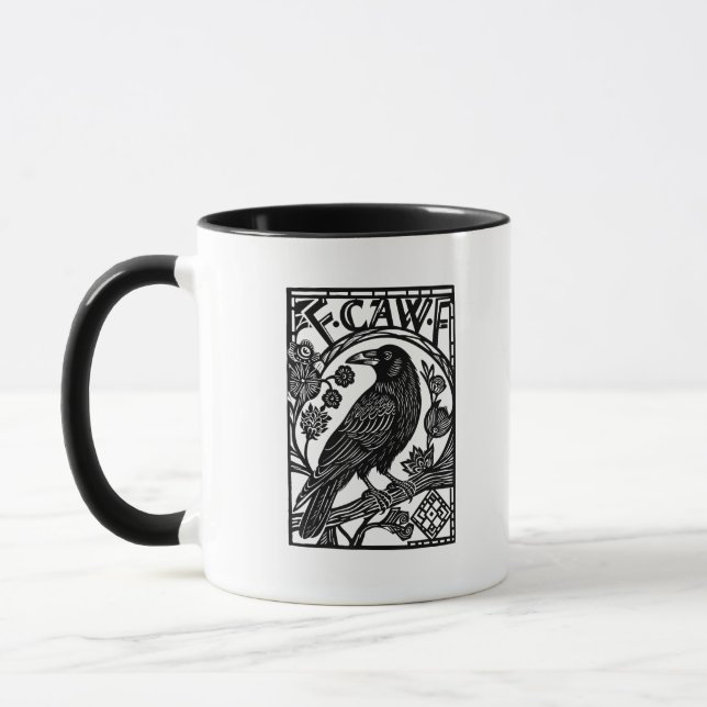 Taza Diseño de meme de frase divertida Retro F Caw F Cu (Izquierda)
