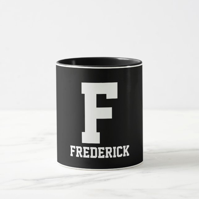 Taza Diseño de monograma simple (Centro)