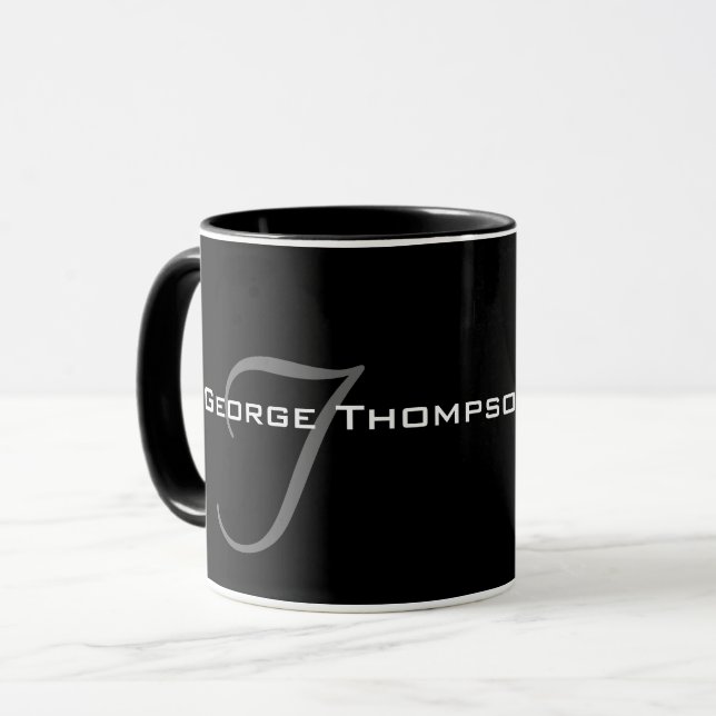 Taza Diseño de monograma simple (Anverso izquierdo)