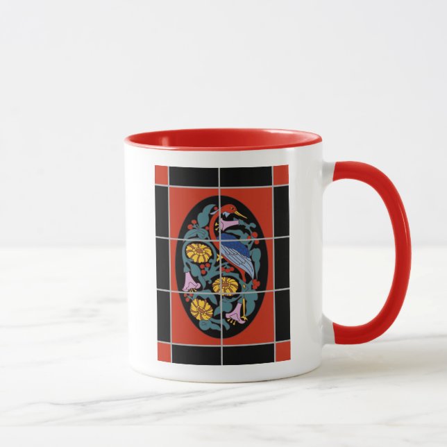 Taza Diseño de mosaico de grúa de la isla catalana (Derecha)