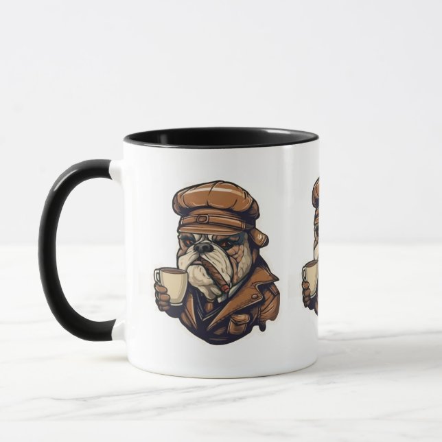 Taza diseño de mug piloto de bulldog (Izquierda)