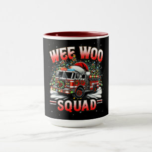 Taza Diseño de Navidad del escuadrón WEE WOO con camión