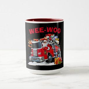 Taza Diseño de Navidad WEE-WOO con Santa