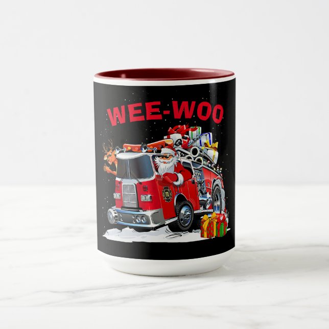 Taza Diseño de Navidad WEE-WOO con Santa (Centro)