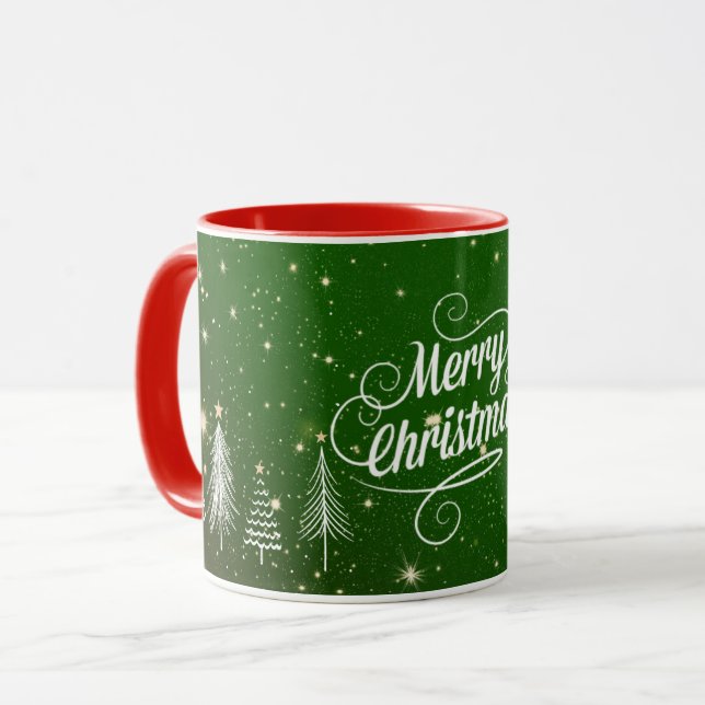 Taza Diseño de Navidades clásicos, rojo y verde, Mug (Anverso izquierdo)