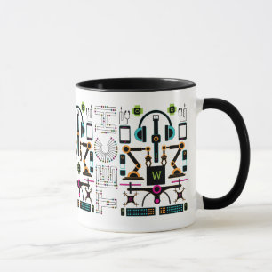 Taza Diseño de objetos y equipos de tecnología modern