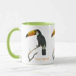 Taza Diseño de pájaros tropicales para animales con ret