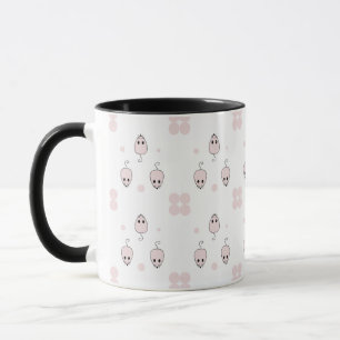 Taza Diseño de patrón continuo de ratón rosa - Decoraci