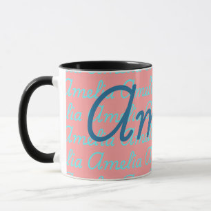 Taza Diseño de patrón de nombre de firma de Amelia