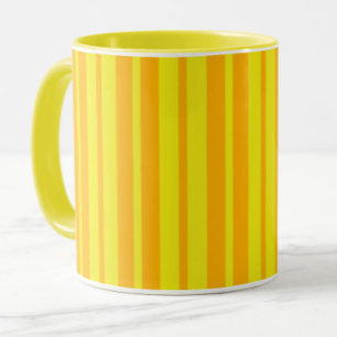 Taza Diseño de patrón de rayas elegantes amarillas