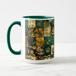 Taza ✨Diseño de patrón floral de patchwork botánico ele