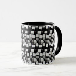 Taza Diseño de patrones abstractos 1201 en tonos grises