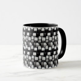 Taza Diseño de patrones abstractos 1201 en tonos grises