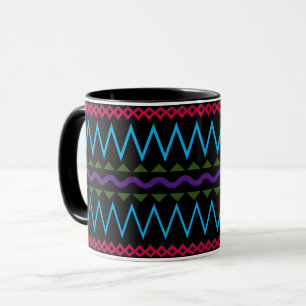 Taza Diseño de patrones artísticos multicolor