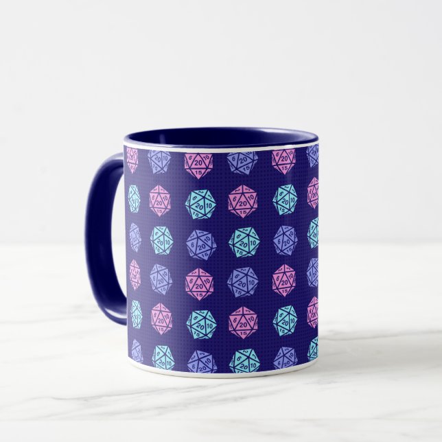 Taza Diseño de patrones D20 (Anverso izquierdo)