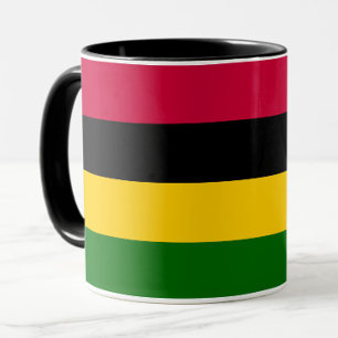 Taza Diseño de patrones de franjas de colores africanos