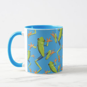 Taza Diseño de patrones de rana de árbol de vegetación