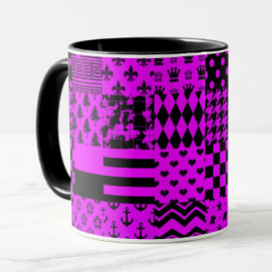 Taza Diseño de patrones púrpura negro mixto