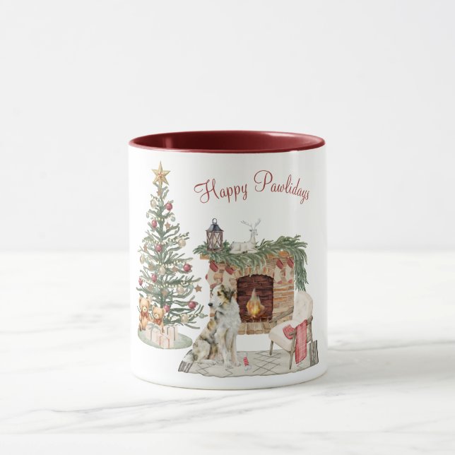 Taza Diseño de perro de Happy Pawlidays - Borzoi (Centro)