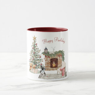 Taza Diseño de perro de Happy Pawlidays - Boston Terrie