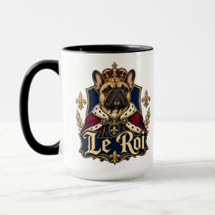 Taza Diseño de perro real rey Bulldog Francés