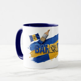 Taza Diseño de pincel de pintura de Barbados | Orgullo